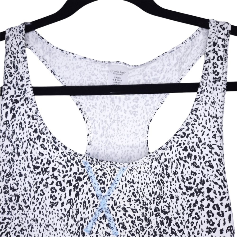 Calvin Klein Racerback Leopard Print Sleep Tank Small New with Tags - Picture 2 of 4